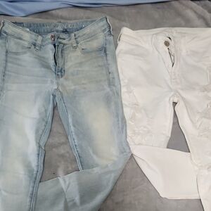 American Eagle Outfitters Blue and White Denim Set